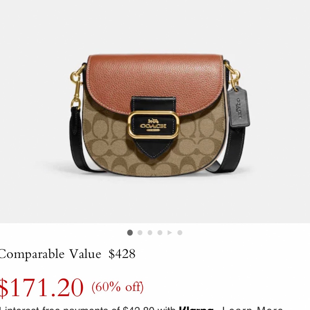COACH Morgan Saddle Bag in Colorblock signature canvas. NEW in package.